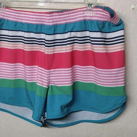 World Wide Sportsman Striped Shorts XL Pink Blue Green Summer Swimming Lake - Picture 2 of 7